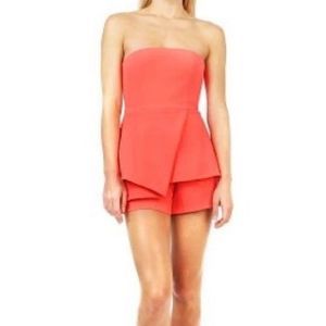 Jay Godfrey Brunet Romper in Neon Coral Womens Size 4